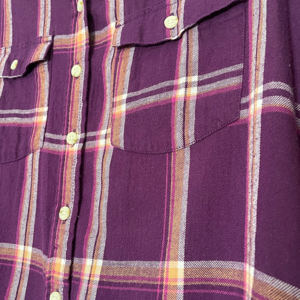 Mossimo Supply Co. Purple Plaid Shirt - Picture 4 of 5